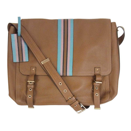 VALENTINO ヴァレンティノ スタッズ ショルダーバッグ ブラウン系【中古】
