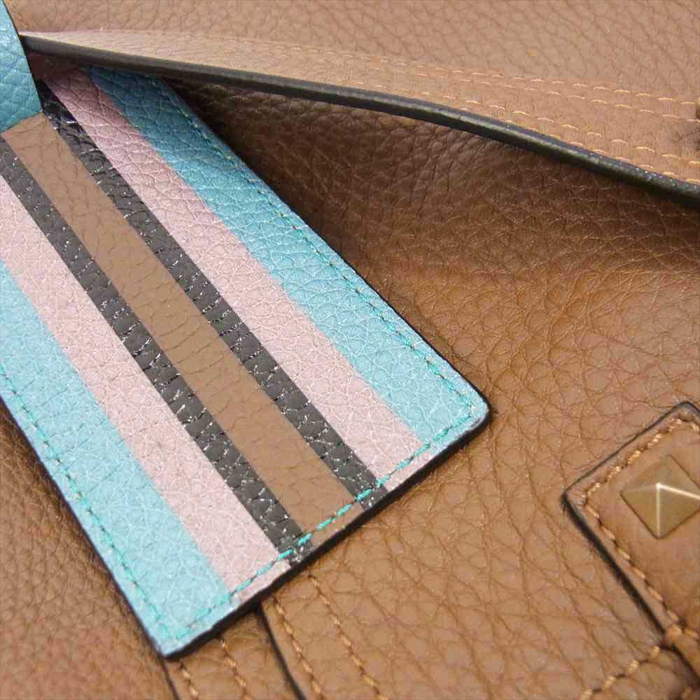 VALENTINO ヴァレンティノ スタッズ ショルダーバッグ ブラウン系【中古】