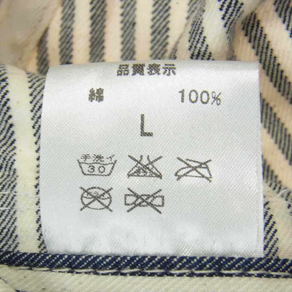 BONCOURA ボンクラ US NAVY HAT ヒッコリー ハット オフホワイト系 インディゴブルー系 L【中古】