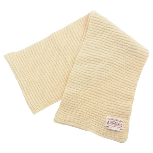 BONCOURA ボンクラ ウール ニット マフラー ベージュ系【中古】