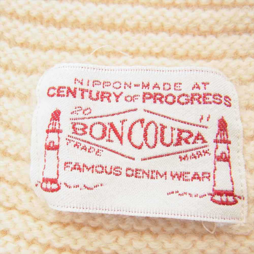 BONCOURA ボンクラ ウール ニット マフラー ベージュ系【中古】