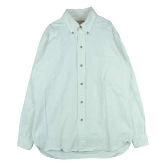 BONCOURA ボンクラ BD Long sleeve shirt ボタンダウン 長袖 シャツ コットン 日本製 ホワイト系 38【中古】