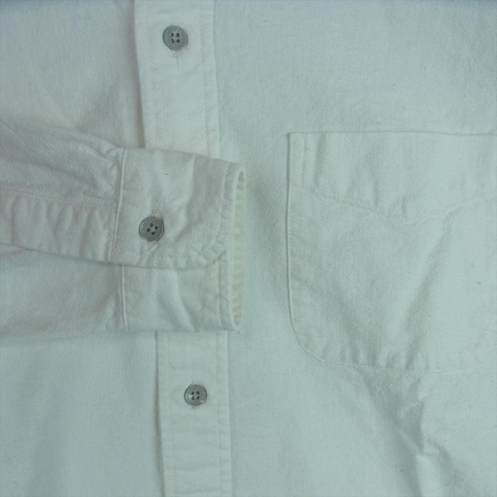 BONCOURA ボンクラ BD Long sleeve shirt ボタンダウン 長袖 シャツ コットン 日本製 ホワイト系 38【中古】