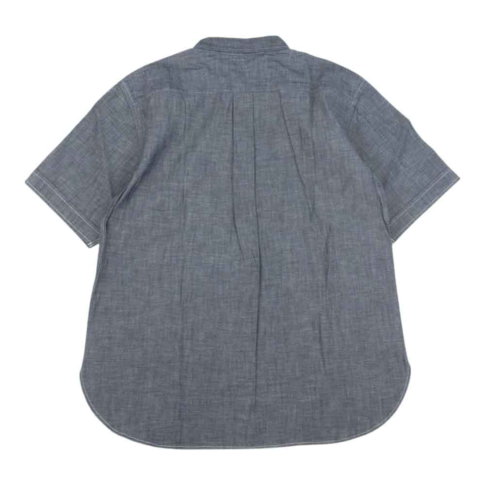 BONCOURA ボンクラ プルオーバ― 半袖 シャンブレー BD シャツ ブラック系 38【新古品】【未使用】【中古】