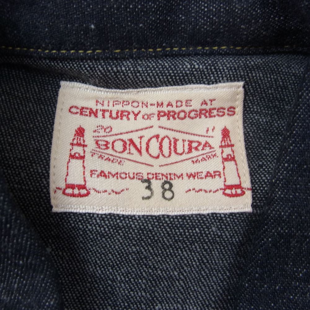 BONCOURA ボンクラ デニム ウエスタン シャツ インディゴブルー系 38【極上美品】【中古】