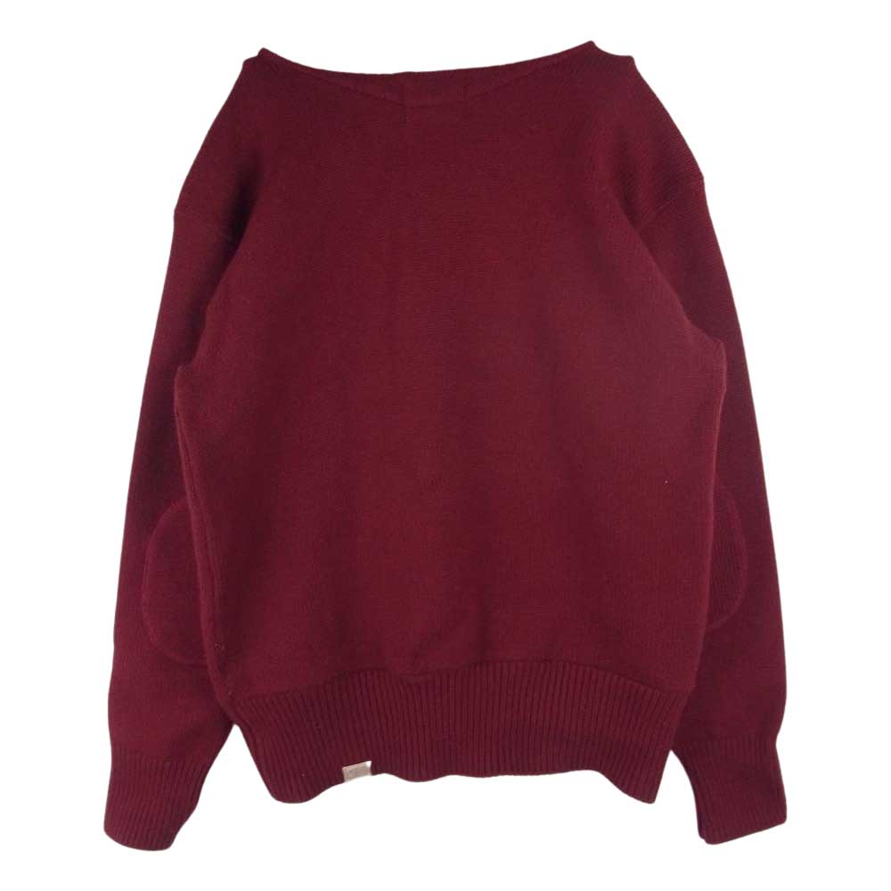 BONCOURA ボンクラ B セーター エルボーパッチ ニット エンジ系 38【中古】