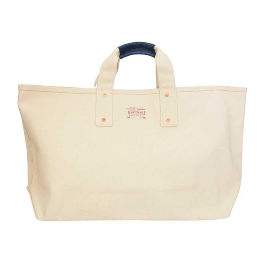 BONCOURA ボンクラ トート バッグ 本藍リネン持ち手 バッグ オフホワイト系【美品】【中古】