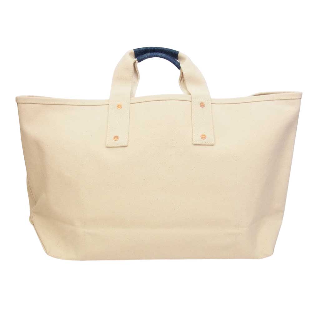 BONCOURA ボンクラ トート バッグ 本藍リネン持ち手 バッグ オフホワイト系【美品】【中古】