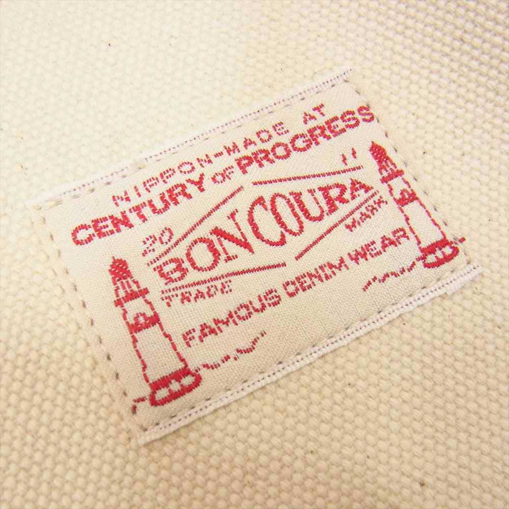BONCOURA ボンクラ トート バッグ 本藍リネン持ち手 バッグ オフホワイト系【美品】【中古】