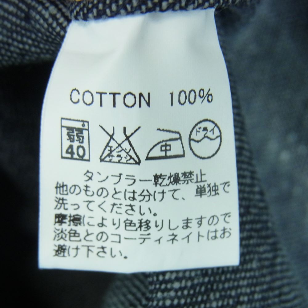 BONCOURA ボンクラ 長袖 デニム ウエスタン シャツ コットン 日本製 インディゴブルー系 38【新古品】【未使用】【中古】