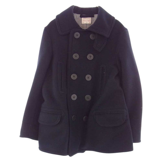 BONCOURA ボンクラ CASHMERE MELTON P-COAT カシミア混 メルトン Pコート ダークネイビー系 38【中古】