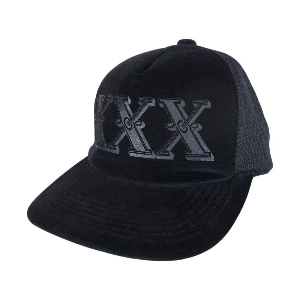 HYSTERIC GLAMOUR ヒステリックグラマー XXX ベロア メッシュ キャップ CAP ブラック系 F【中古】