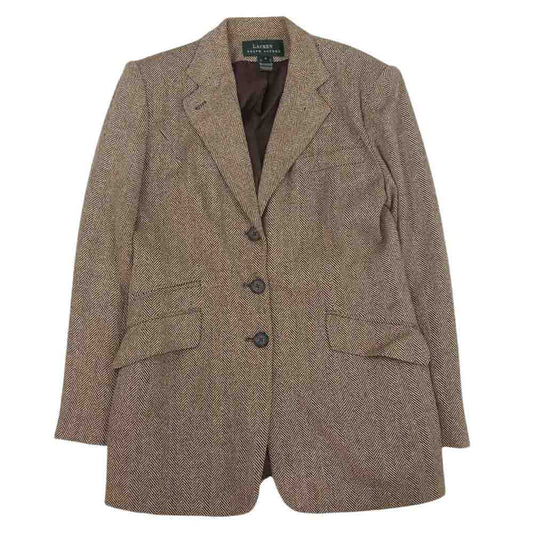 POLO RALPH LAUREN ポロ・ラルフローレン ツイード テーラード ジャケット ブラウン系 4【中古】