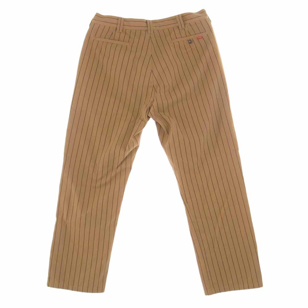 Supreme シュプリーム 21SS Work Pant Brown Stripe ストライプ ワーク パンツ カーキ系 34【中古】