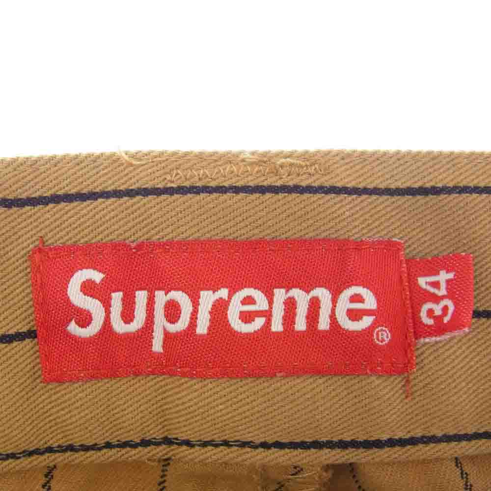 Supreme シュプリーム 21SS Work Pant Brown Stripe ストライプ ワーク パンツ カーキ系 34【中古】