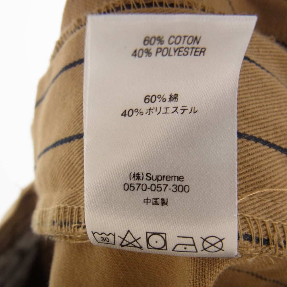 Supreme シュプリーム 21SS Work Pant Brown Stripe ストライプ ワーク パンツ カーキ系 34【中古】