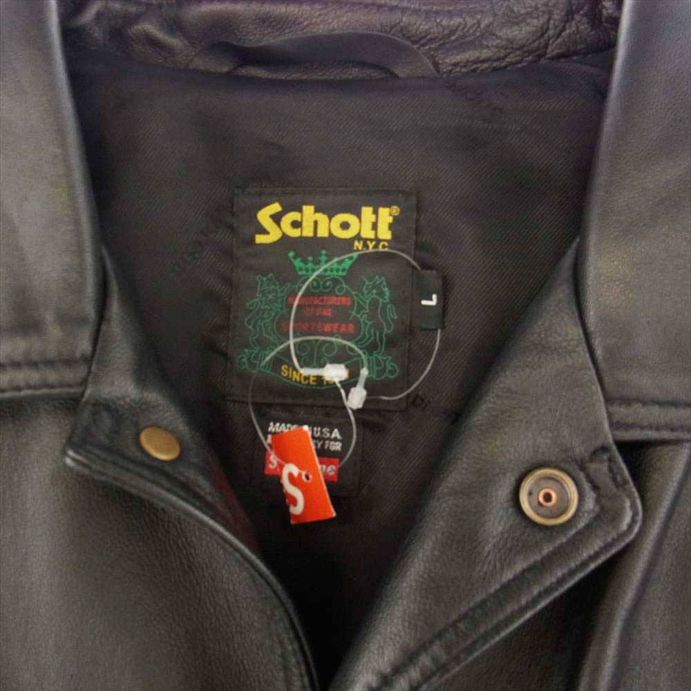 Supreme シュプリーム 22SS Schott Leather Work Jacket ショット レザー ワーク ジャケット ブラック系 L【新古品】【未使用】【中古】