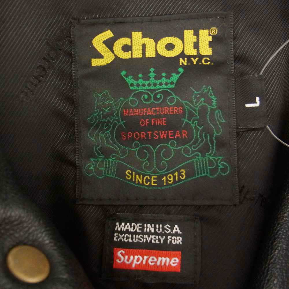 Supreme シュプリーム 22SS Schott Leather Work Jacket ショット レザー ワーク ジャケット ブラック系 L【新古品】【未使用】【中古】