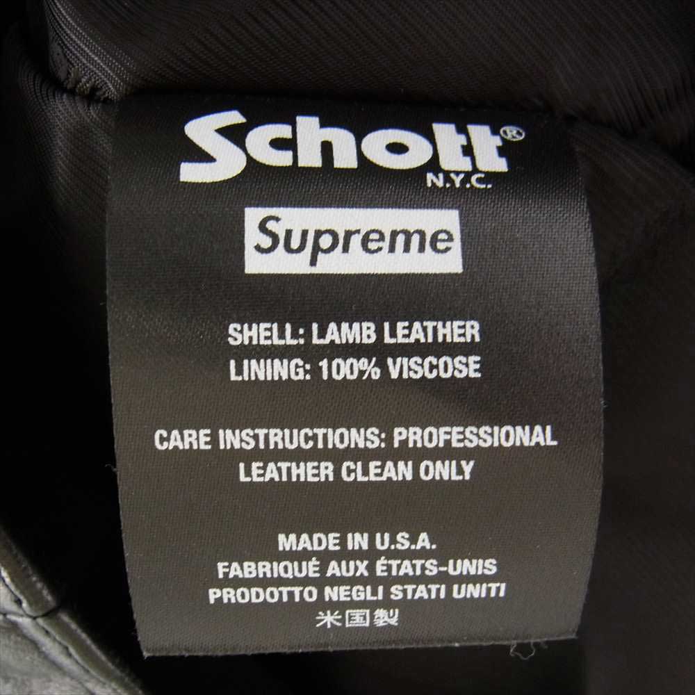 Supreme シュプリーム 22SS Schott Leather Work Jacket ショット レザー ワーク ジャケット ブラック系 L【新古品】【未使用】【中古】