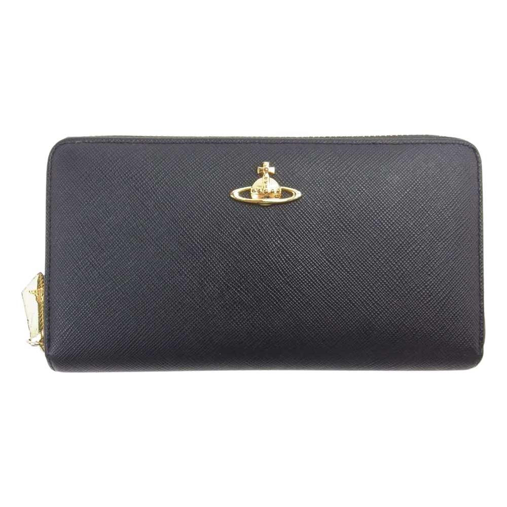 Vivienne Westwood ヴィヴィアンウエストウッド ORB オーブ ラウンドファスナー長財布 ブラック系【中古】