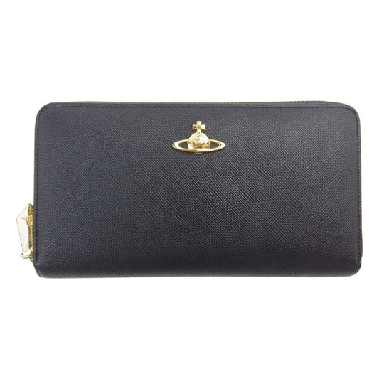 Vivienne Westwood ヴィヴィアンウエストウッド ORB オーブ ラウンドファスナー長財布 ブラック系【中古】