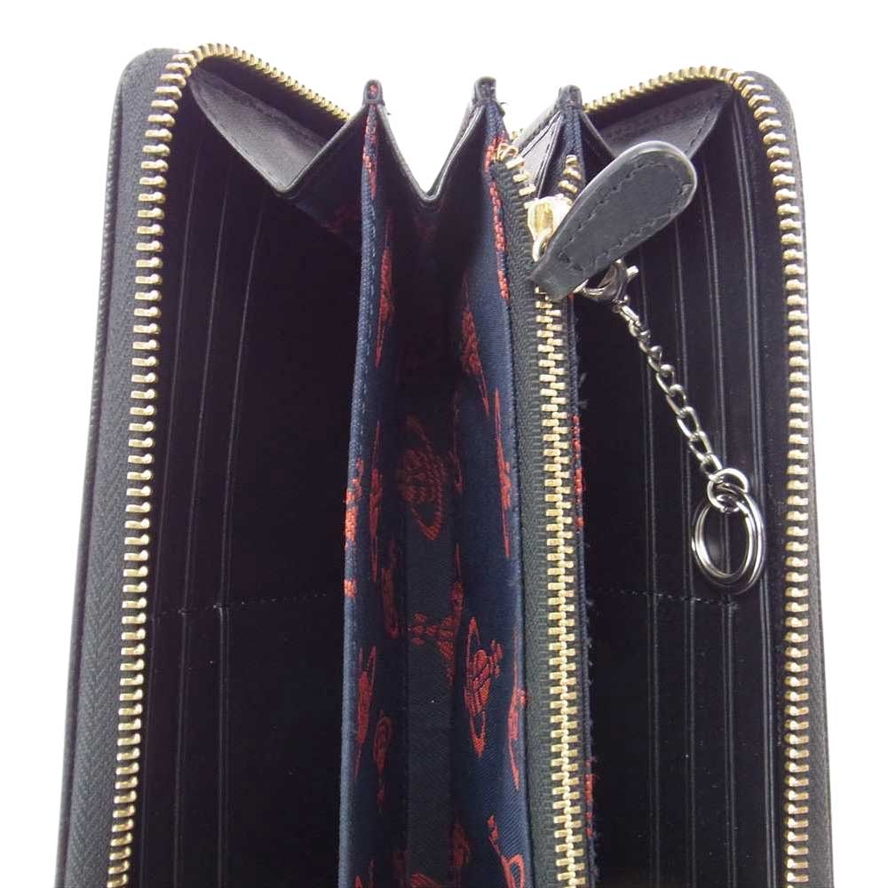 Vivienne Westwood ヴィヴィアンウエストウッド ORB オーブ ラウンドファスナー長財布 ブラック系【中古】