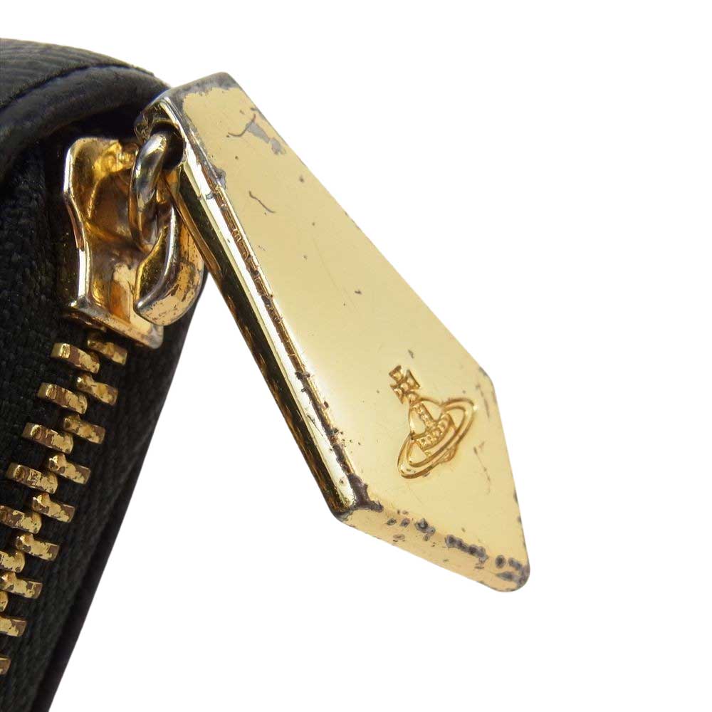 Vivienne Westwood ヴィヴィアンウエストウッド ORB オーブ ラウンドファスナー長財布 ブラック系【中古】