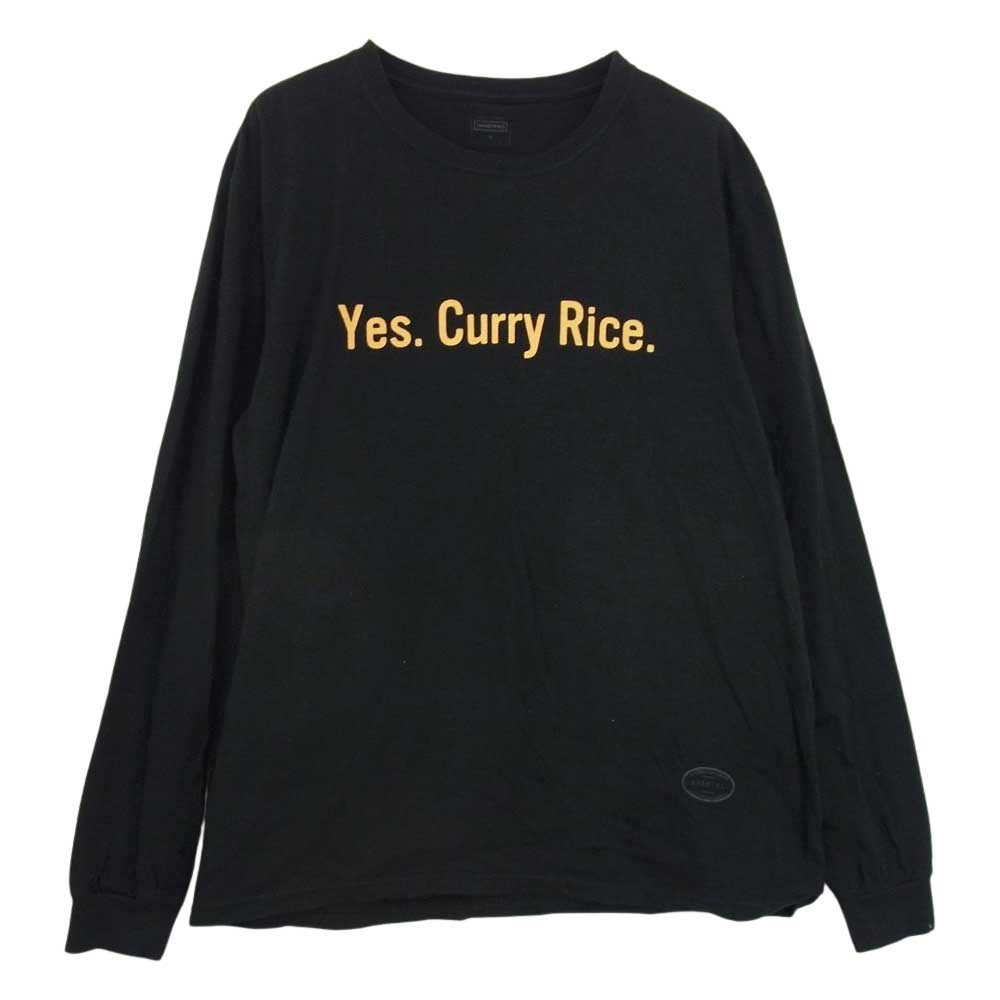 タンタン Yes. Curry Rice プリント長袖 Ｔシャツ ブラック系 L【中古】