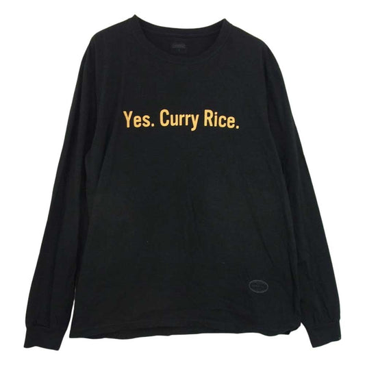 タンタン Yes. Curry Rice プリント長袖 Ｔシャツ ブラック系 L【中古】