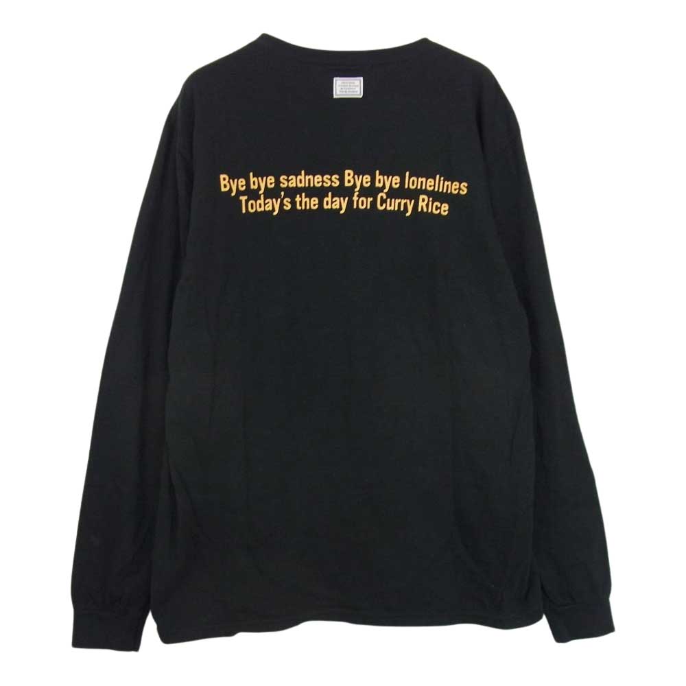 タンタン Yes. Curry Rice プリント長袖 Ｔシャツ ブラック系 L【中古】