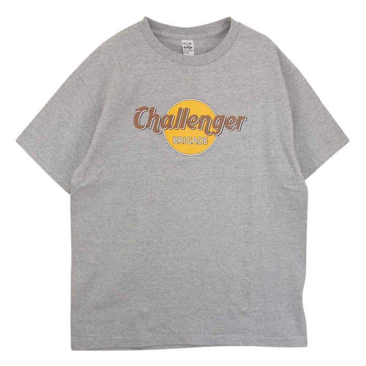 CHALLENGER チャレンジャー CLG-TS 022-024 MUD LOGO TEE ロゴ プリント 半袖 Ｔシャツ グレー系 L【極上美品】【中古】