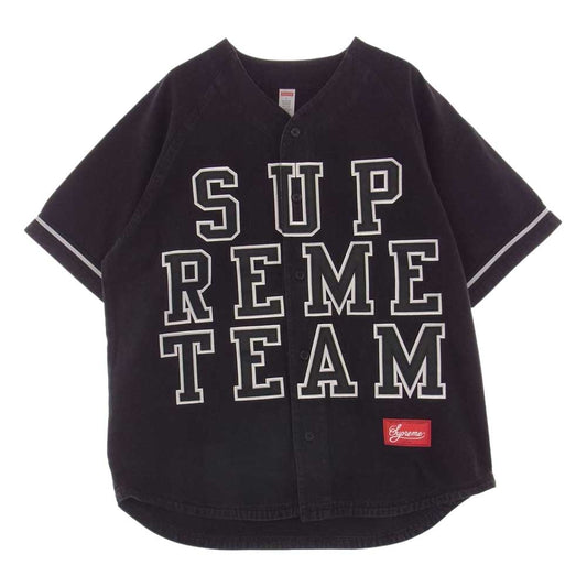 Supreme シュプリーム 22AW Denim Baseball Jersey デニム ベースボール ジャージ 半袖 シャツ ブラック系 L【新古品】【未使用】【中古】
