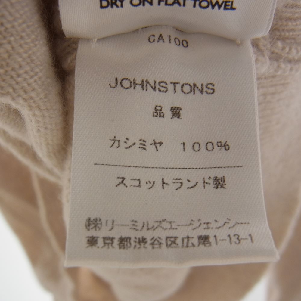 ジョンストンズオブエルガン × RHC ロンハーマン カシミア クルーネック ニット セーター ベージュ ベージュ系 L【中古】