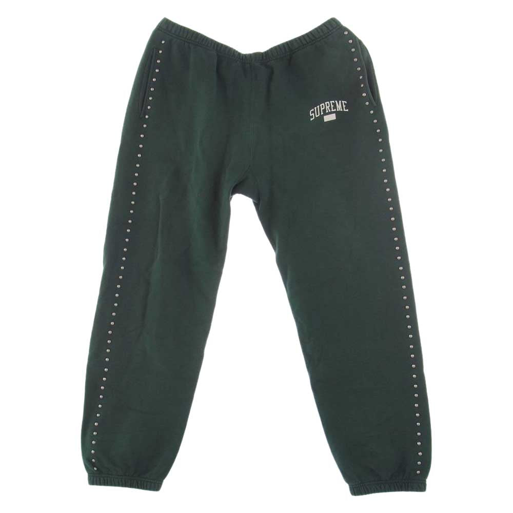 Supreme シュプリーム 18AW Studded Sweat Pant スタッズ スウェット パンツ グリーン系 XL【中古】