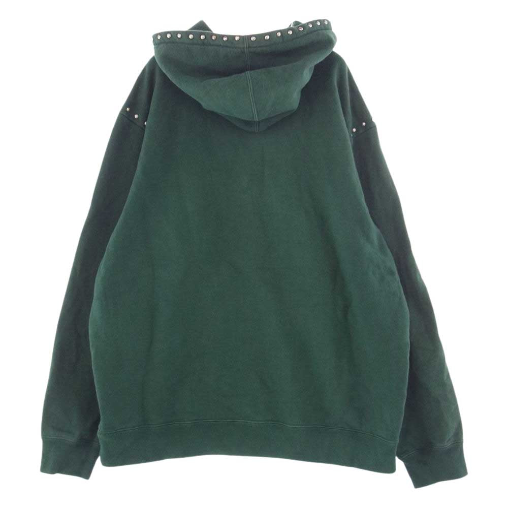 Supreme シュプリーム 18AW Studded Hooded Sweatshirt スタッズ フーデッド スウェット プルオーバー パーカー グリーン系【中古】