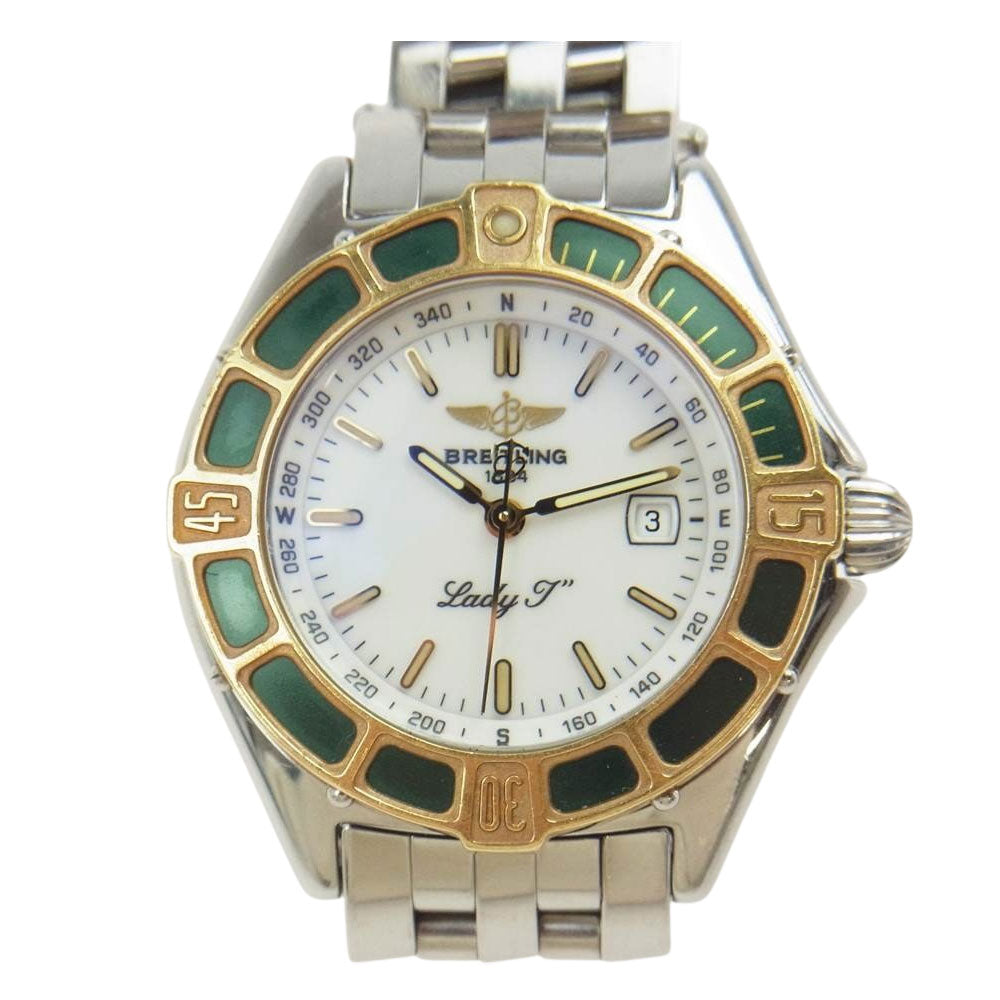 BREITLING ブライトリング D52065 保証書付属 レディJ  デイト クォーツ 腕時計 ウォッチ シルバー系 ゴールド系【中古】