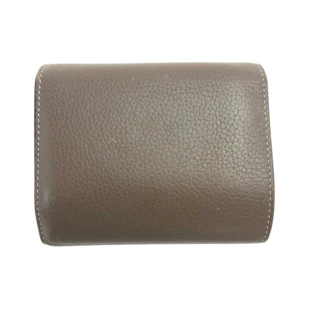 CELINE セリーヌ スモール フォールテッド マルチファクション 三つ折り 財布 ウォレット グレー系 イエロー系【中古】