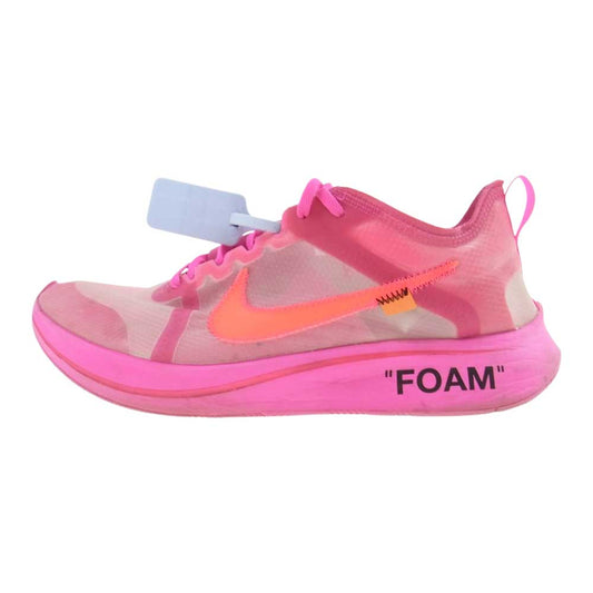 NIKE ナイキ AJ4588-600 OFF-WHITE ZOOM FLY オフホワイト ズームフライ スニーカー ピンク系 28.0cm【中古】