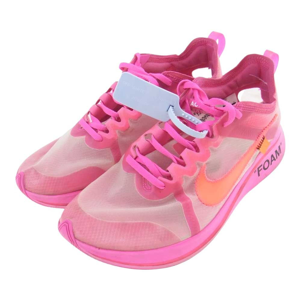 NIKE ナイキ AJ4588-600 OFF-WHITE ZOOM FLY オフホワイト ズームフライ スニーカー ピンク系 28.0cm【中古】