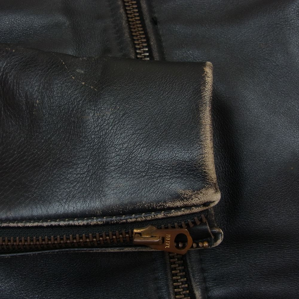 VANSON バンソン typeB シングル レザー ライダース ライナー付き ブラック系 34【中古】