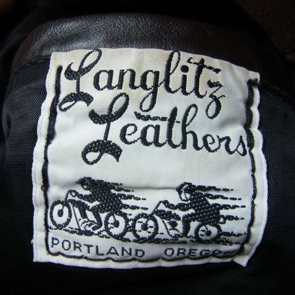 LANGLITZ LEATHERS ラングリッツレザーズ Columbia コロンビア レザー ライダース ジャケット ブラウン系【中古】