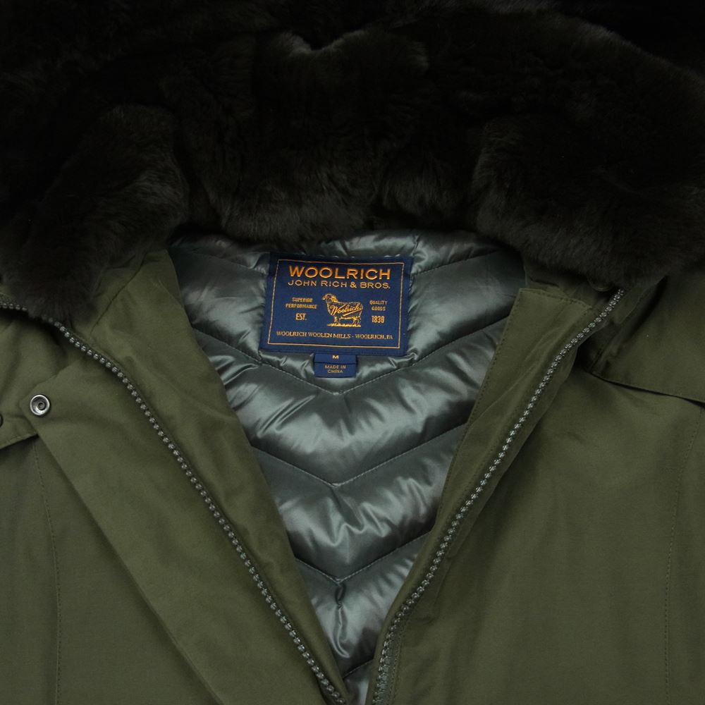 WOOLRICH ウールリッチ 1702094 BOW BRIDGE ボウブリッジ ラビットファー付 ダウン コート 中国製 カーキ系 M【中古】