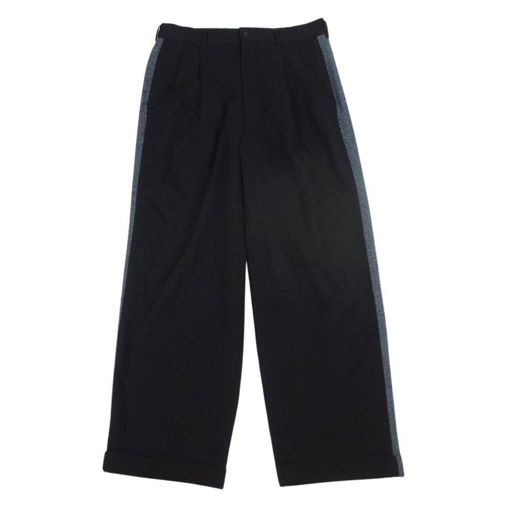 COMME des GARCONS HOMME コムデギャルソンオム AD1995 ヴィンテージ サイド ウール ライン パンツ  ブラック系 L【中古】