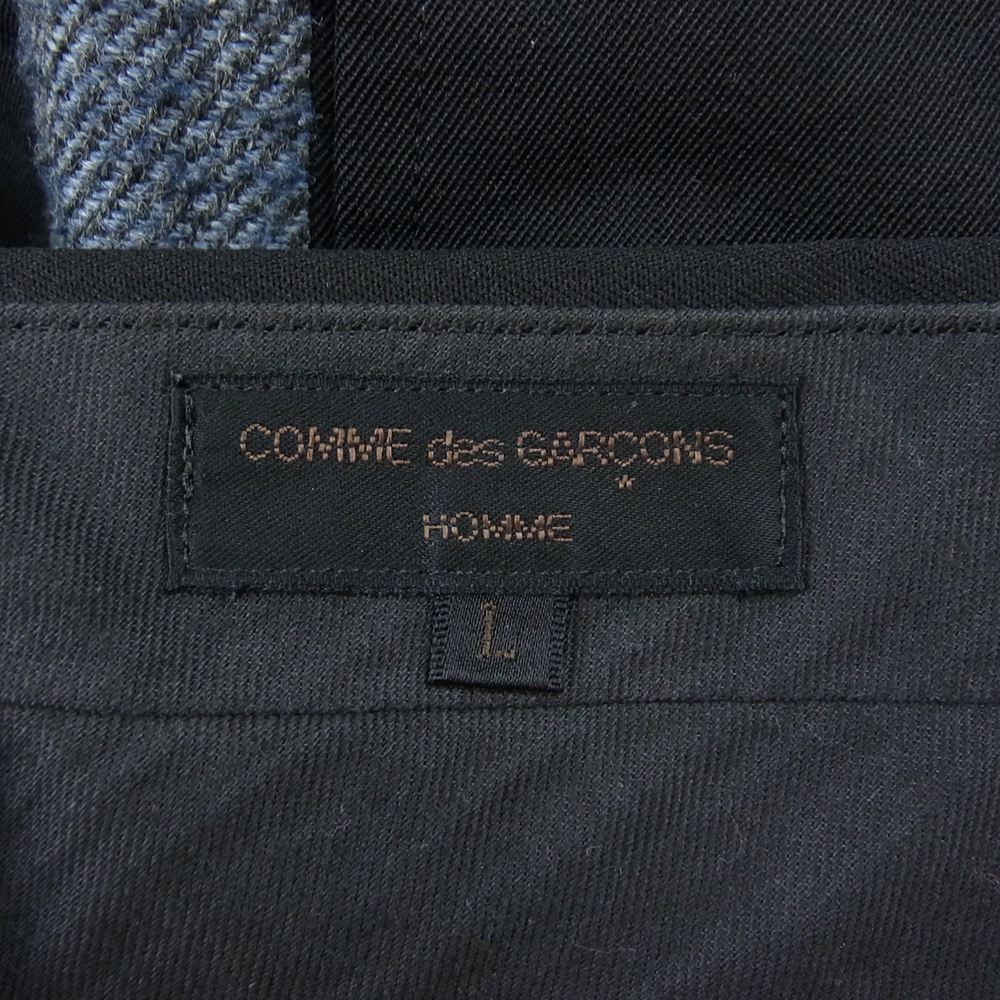 COMME des GARCONS HOMME コムデギャルソンオム AD1995 ヴィンテージ サイド ウール ライン パンツ  ブラック系 L【中古】