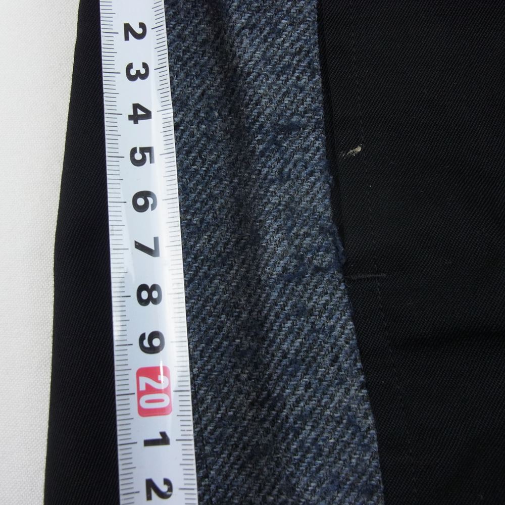 COMME des GARCONS HOMME コムデギャルソンオム AD1995 ヴィンテージ サイド ウール ライン パンツ  ブラック系 L【中古】