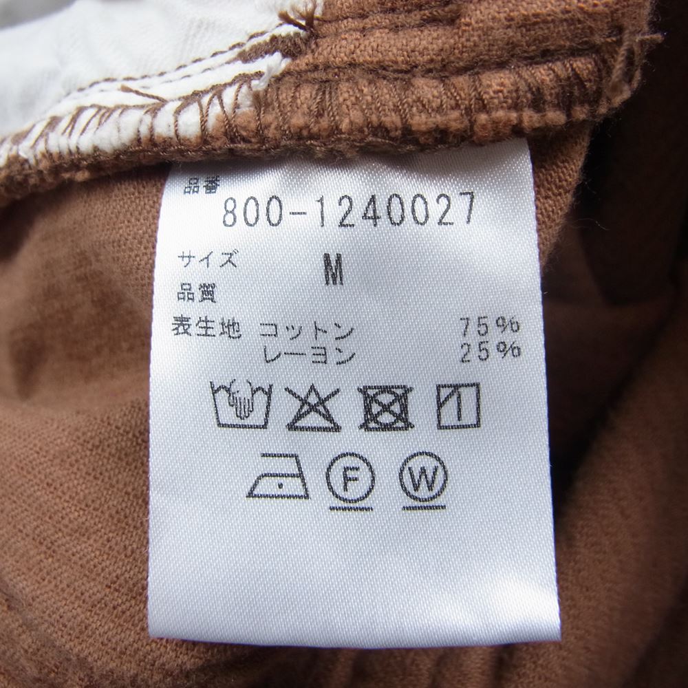 セブンバイセブン 800-1240027 CORDUROY WIDE PANTS コーデュロイ ワイド パンツ ブラウン系 M【新古品】【未使用】【中古】