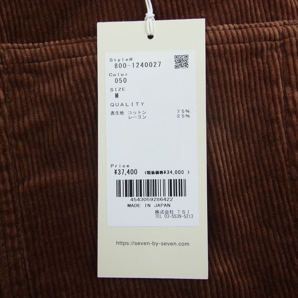 セブンバイセブン 800-1240027 CORDUROY WIDE PANTS コーデュロイ ワイド パンツ ブラウン系 M【新古品】【未使用】【中古】