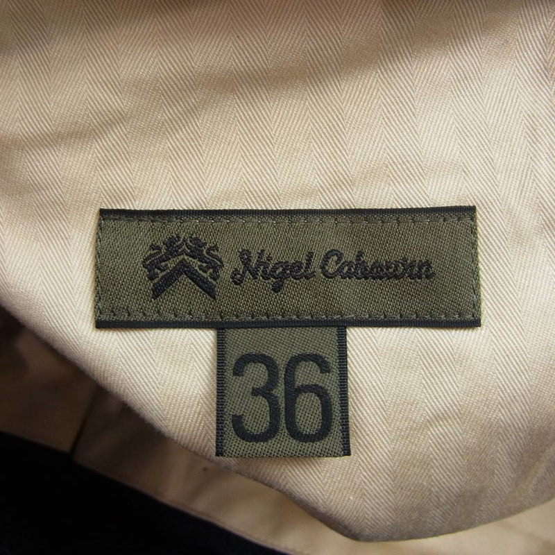 Nigel Cabourn ナイジェルケーボン 日本製 ウォッシャブル ウール ワイド パンツ ネイビー系 36【新古品】【未使用】【中古】