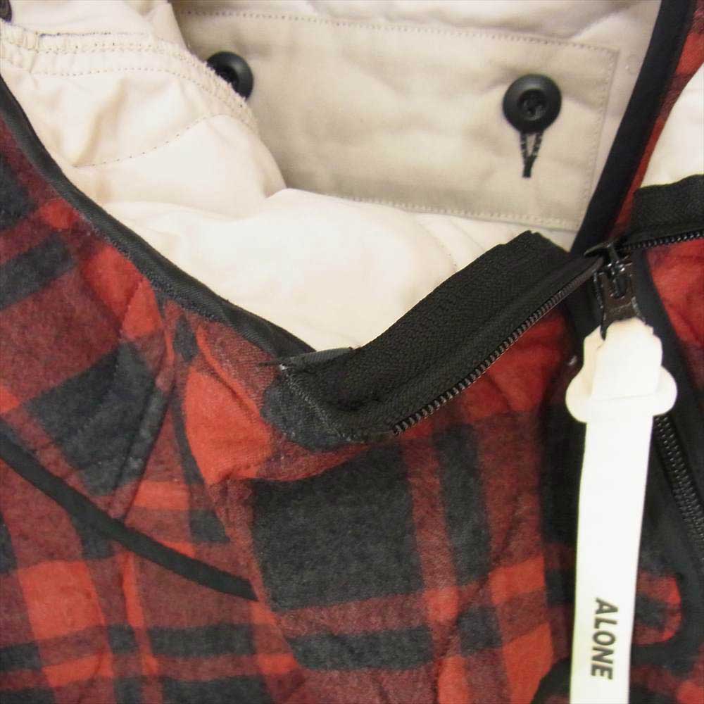 マウンテンリサーチ Quilting JKT キルティング チェック ポンチョ ジャケット レッド系 サイズ表記無【中古】