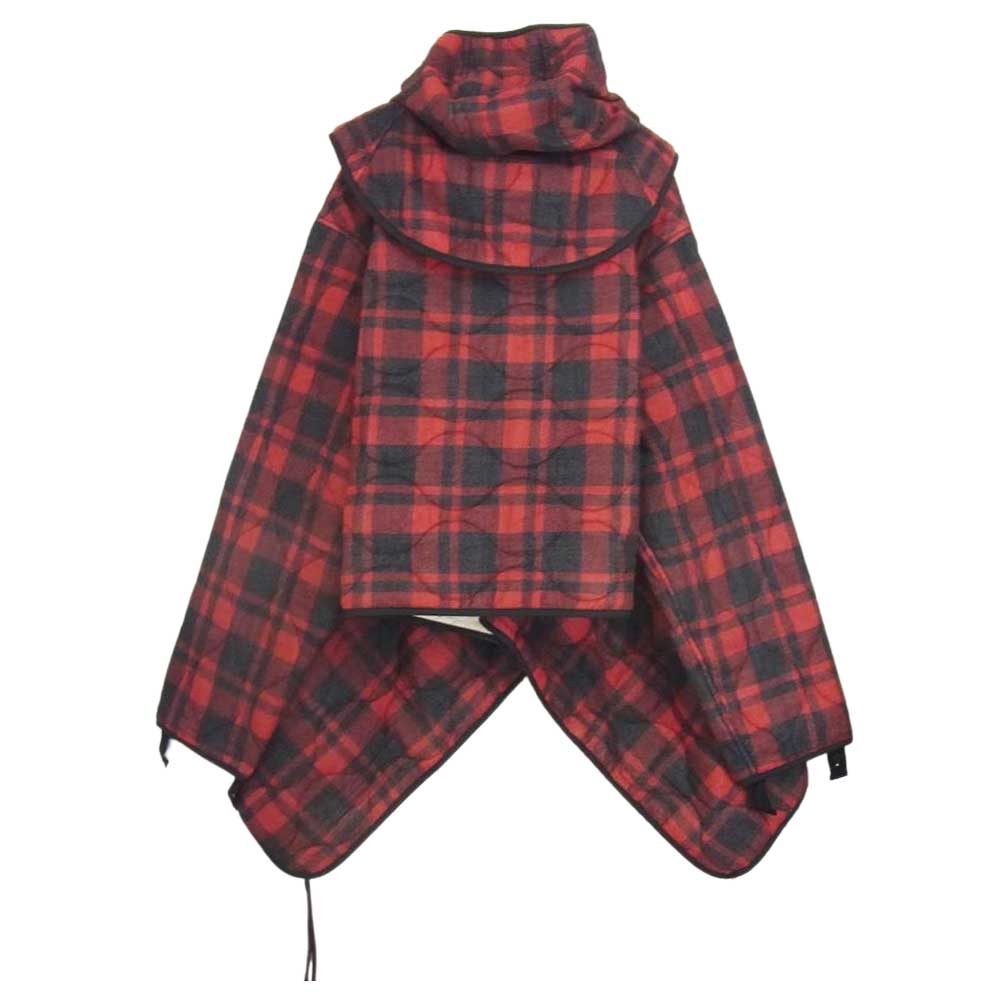 マウンテンリサーチ Quilting JKT キルティング チェック ポンチョ ジャケット レッド系 サイズ表記無【極上美品】【中古】